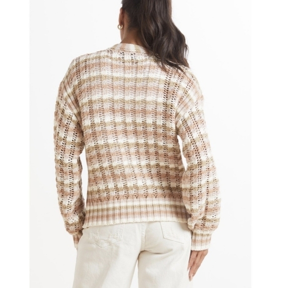 John + Jenn Julianna Stripe Cardigan Button Up Knit Sweater Size Size Large - Picture 10 of 16
